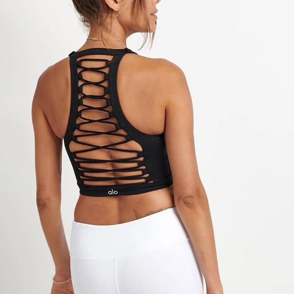 ALO Yoga Movement Black Bra EUC - Picture 1 of 9